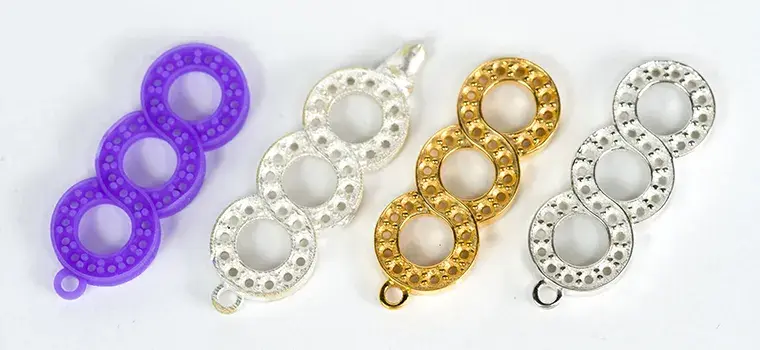 Pingentes fundidos em VisiJet M2 CAST da ProJet MJP da 3D Systems 