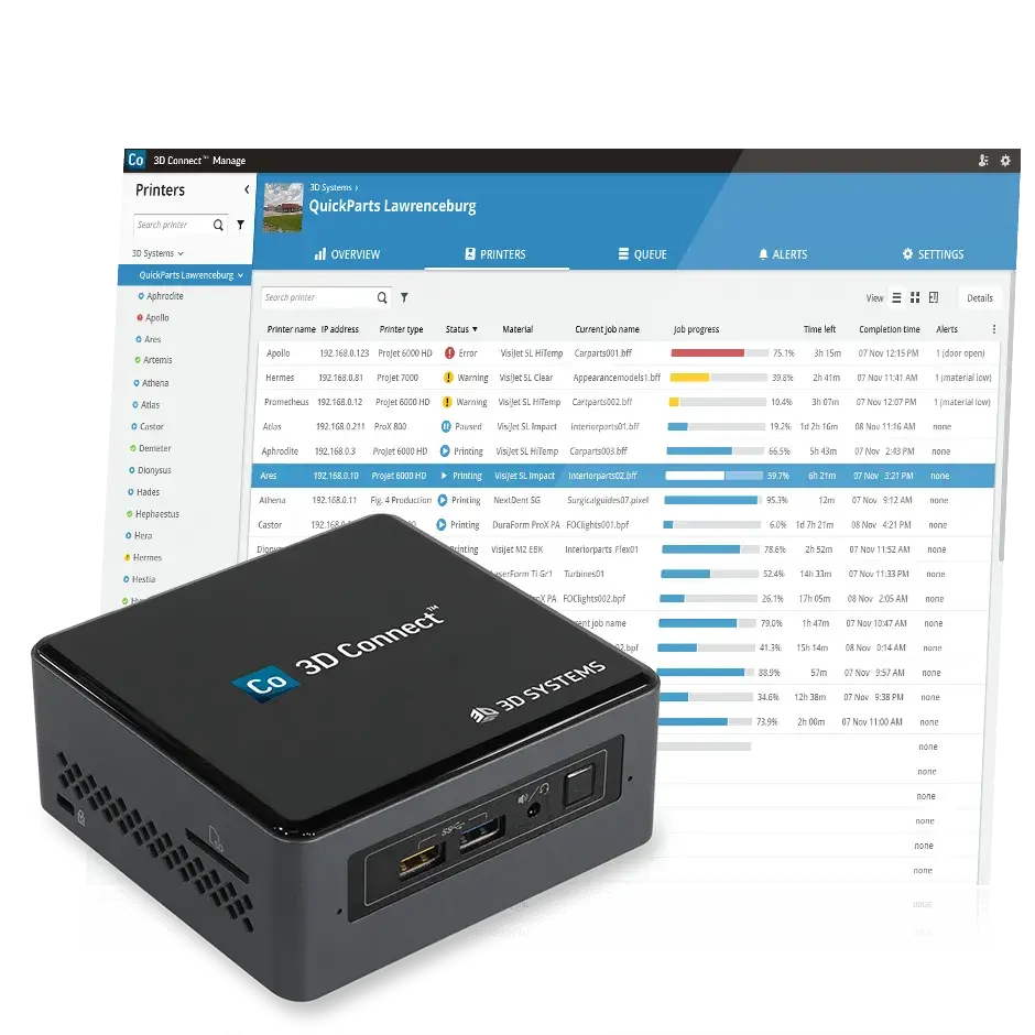 Aumente a eficiência de produção e melhore o tempo de produção com o gerenciamento de IIOT para impressões 3D