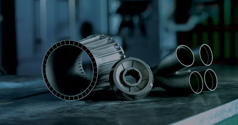 Peças de metal impressas em 3D