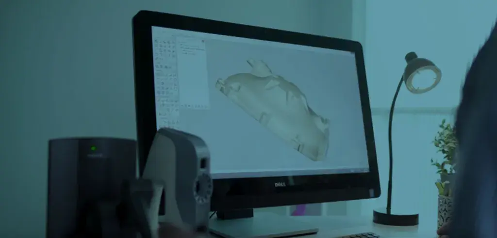 Visualização de um monitor com software da 3D Systems