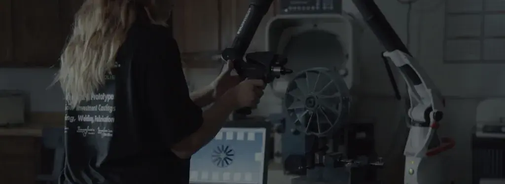 a woman working on a scan for On Demand 3D printing