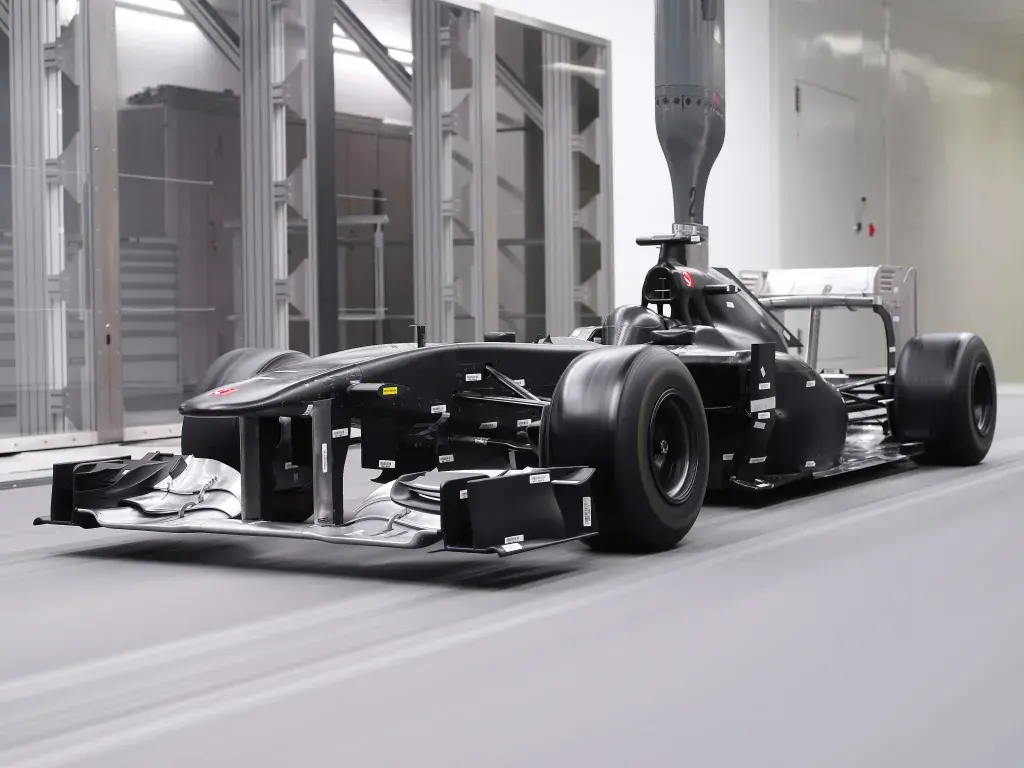 Teste do modelo de túnel eólico da Sauber Engineering usando peças SLA