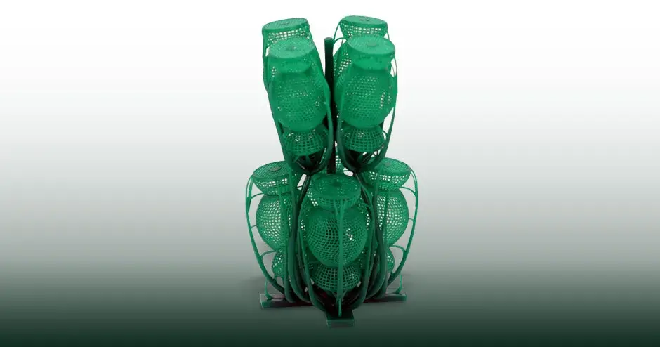 padrões de cera fundida verde em uma árvore de cera