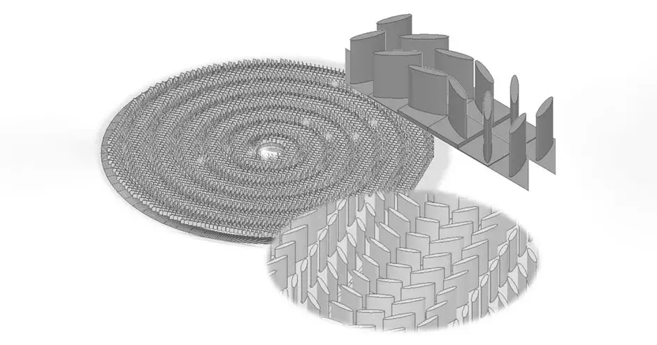 ilustração de seções da antena gpl