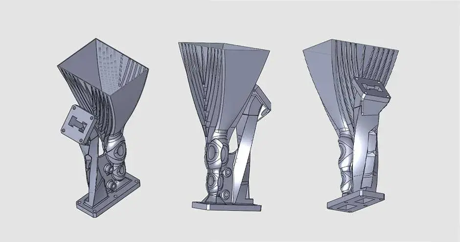 3 vistas diferentes da antena de Martijn