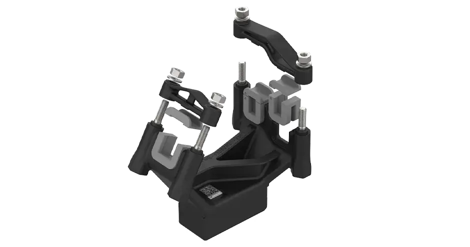 Fixação CNC modular que se ajusta aos dados da digitalização 3D da peça final. 