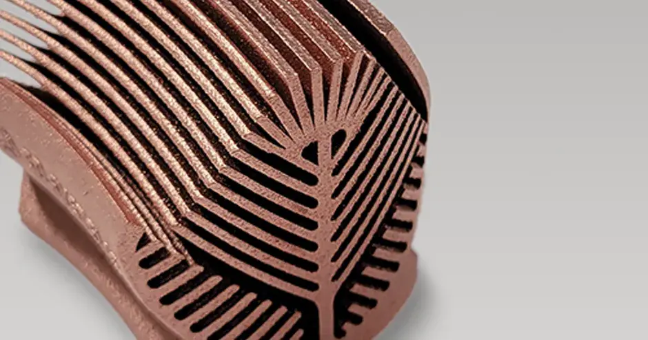 Uma peça de cobre impressa em 3D