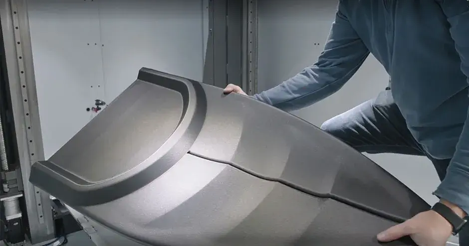 Peça impressa 3D com acabamento em extrusão