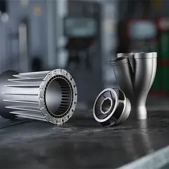 uma variedade de peças impressas em 3D