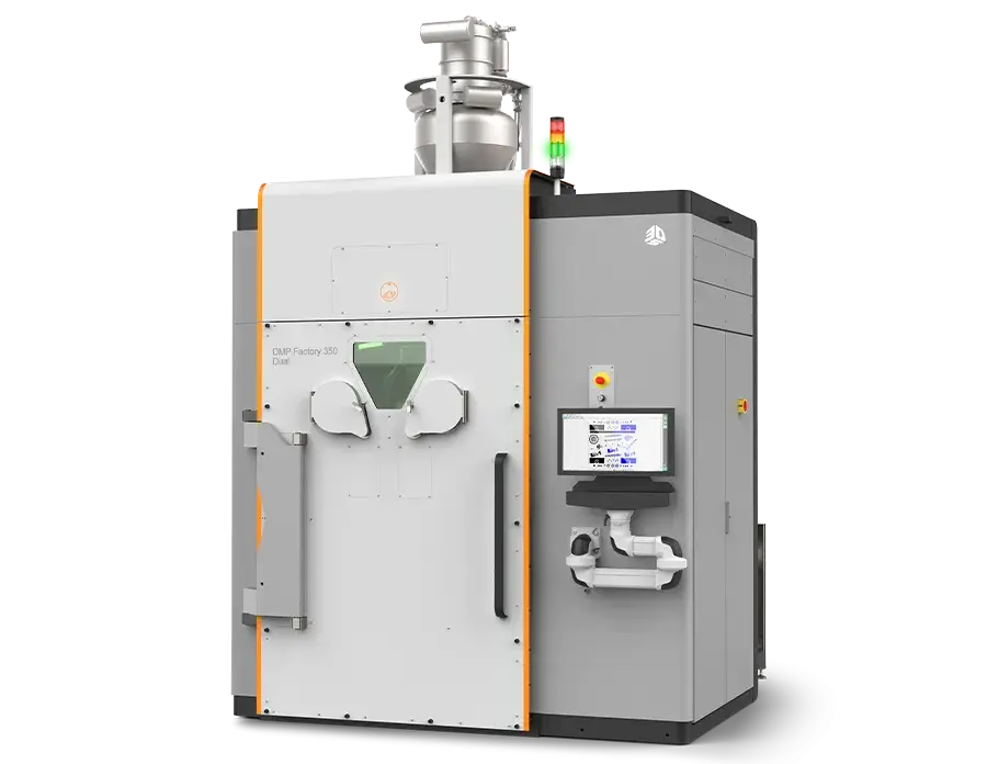 Impressora DMP Factory 350 Duel 3D em ângulo