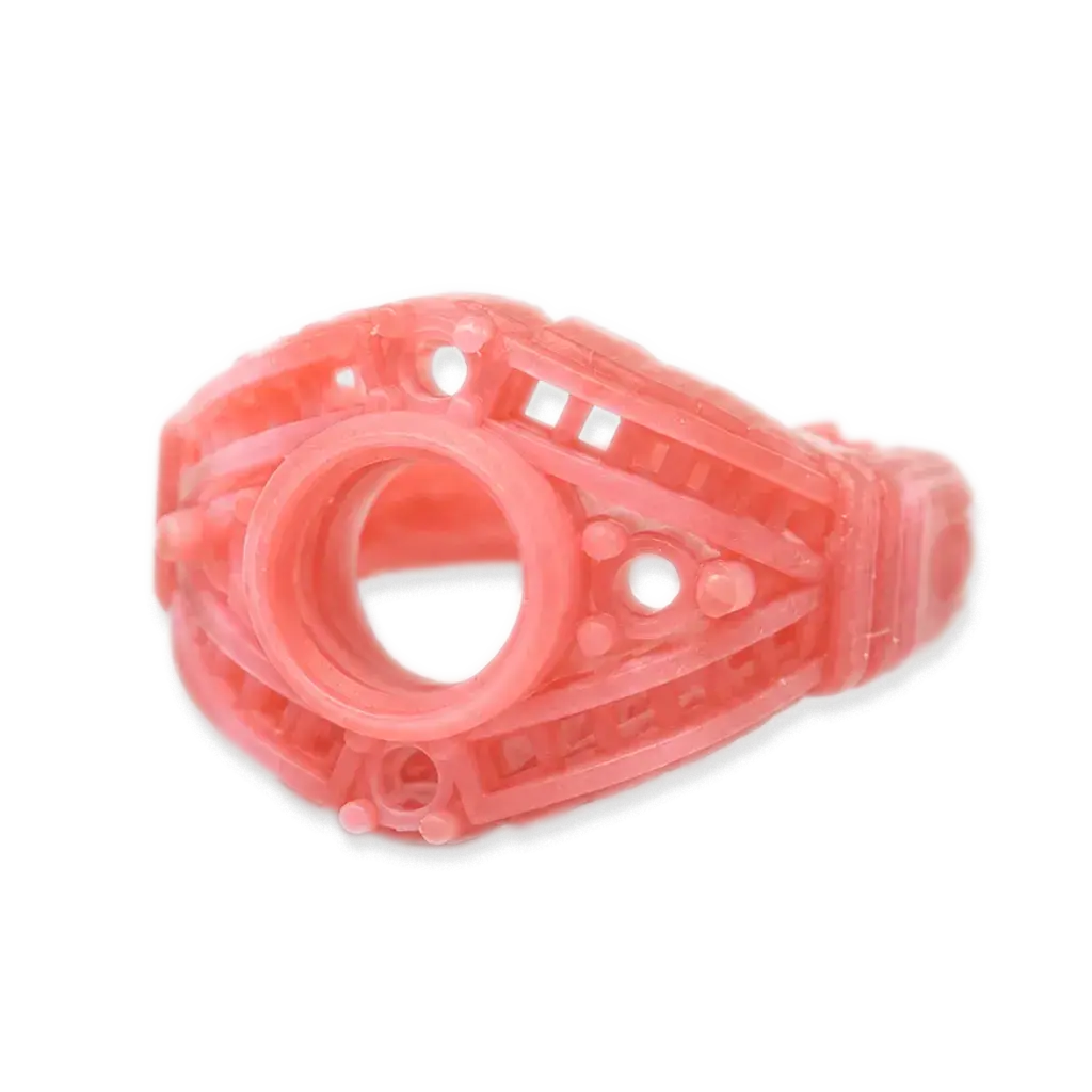 A wax ring made from VisiJet Wax Jewel Ruby
