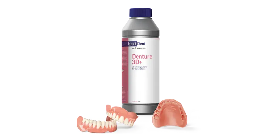 Material para aplicações dentárias do NextDent Denture 3D+ da 3D Systems