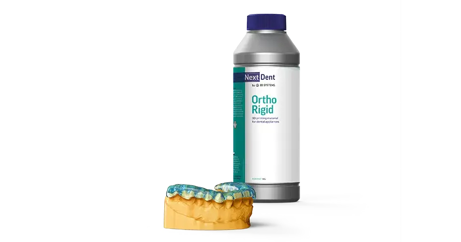 Material para aplicações dentárias do NextDent Ortho Rigid da 3D Systems